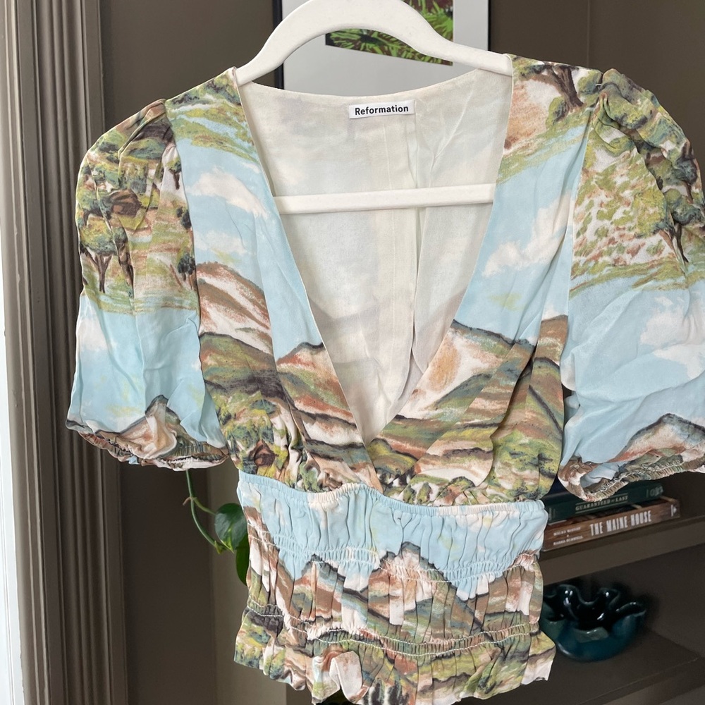 Reformation Scenic Print Women's Blouse
